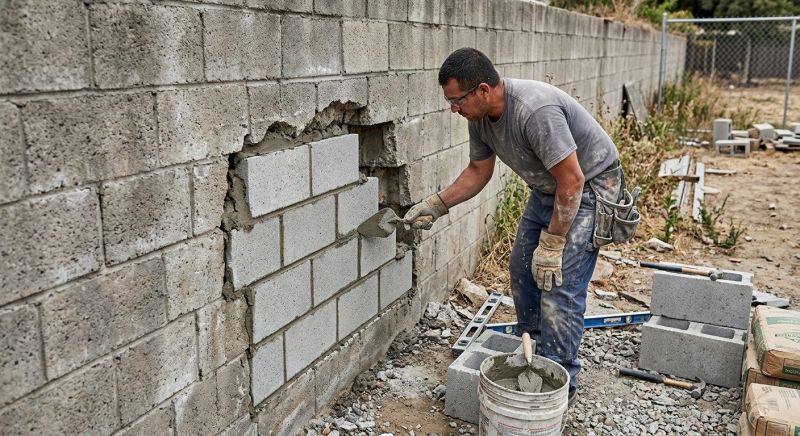 Block Wall Repair in Highland, MI