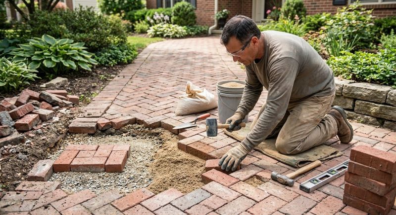Brick Hardscape Repair in Livingston County, MI