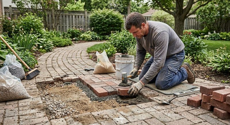 Brick Pathway Repair in Livingston County, MI