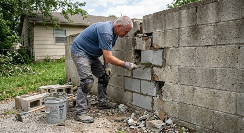 Concrete Block Repair in Linden, MI