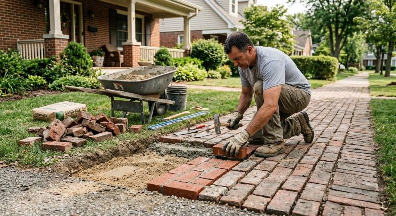 Entryway Brick Repair in Livingston County, MI