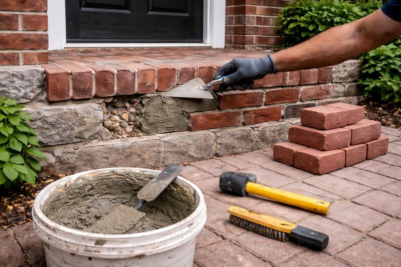 Entryway Brick Repair in Livingston County, MI