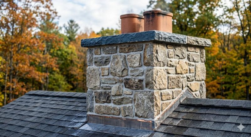 Stone Chimney Installation in Hartland, MI