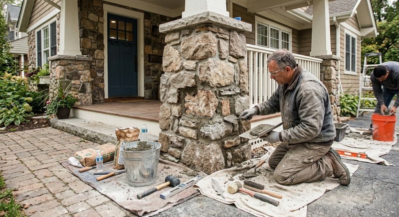 Stone Column Repair in Livingston County, MI