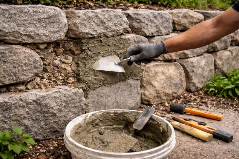 Stone Wall Repair in Hartland, MI