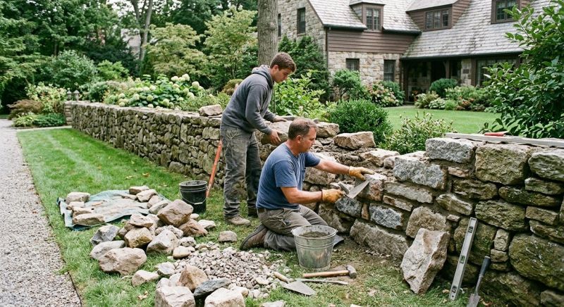 Stone Wall Repair in Livingston County, MI
