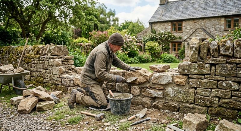 Stone Wall Repair in Milford, MI